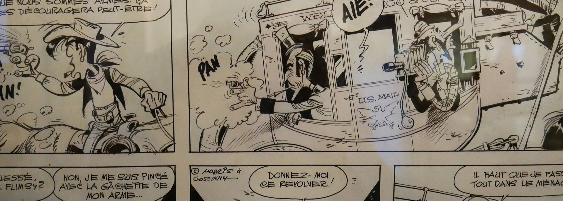 Planches de Lucky Luke au musée de la Bande Dessinée - ©P.Migaud / FDHPA17